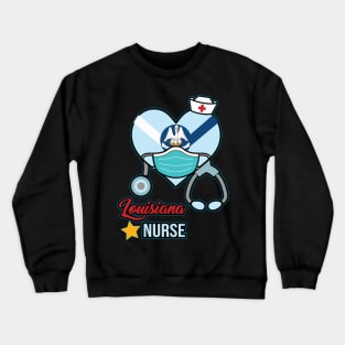 Louisiana Nurse  - Love RN LPN CNA State Nursing Gift Crewneck Sweatshirt